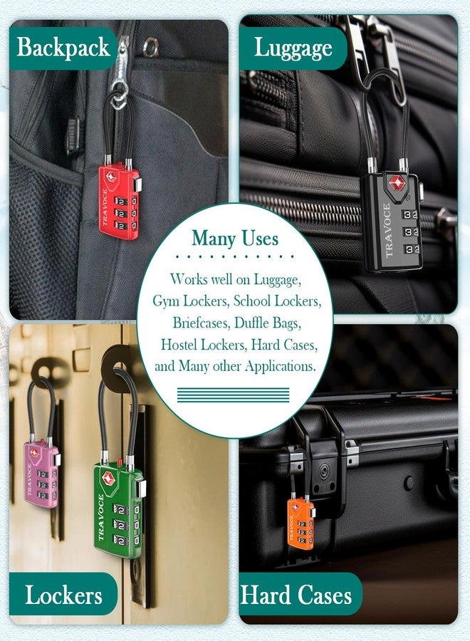 Travoce TSA Approved Luggage Locks, Travel Locks Which Also Work Great as Gym Locks, Toolbox Lock, Backpack and More, Black 4 Pack - Image 4